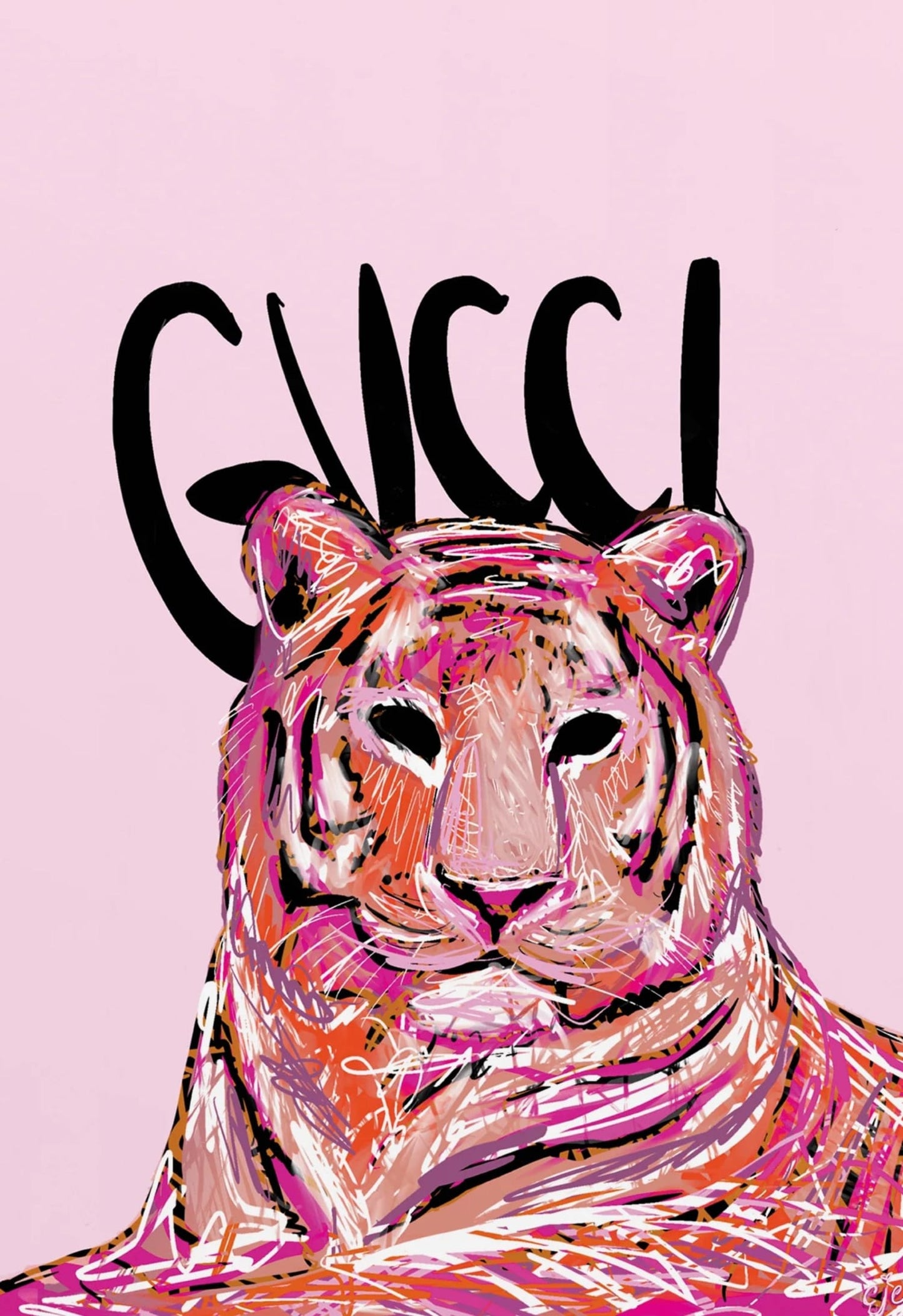 Gucci Tijger | Wilde Dieren Mode Illustratie