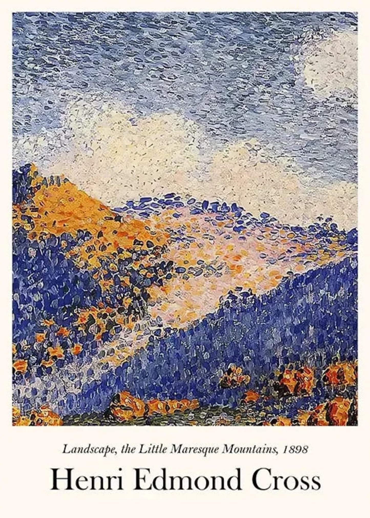 Henri Edmond Cross | The Little Maresque Mountains | Landscape Art Poster | Wall Decor