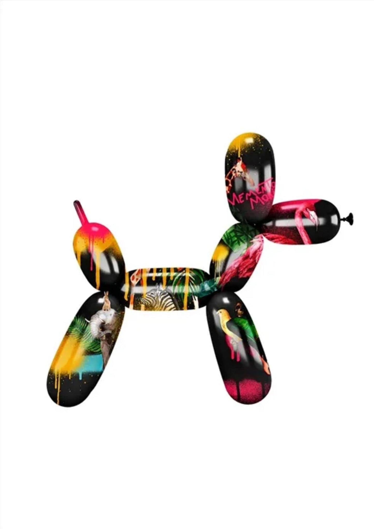 Pop-Art-Poster mit Ballonhund | Abstrakte, lustige Wanddekoration | Moderne Leinwand für Zuhause und Badezimmer | Wandbild