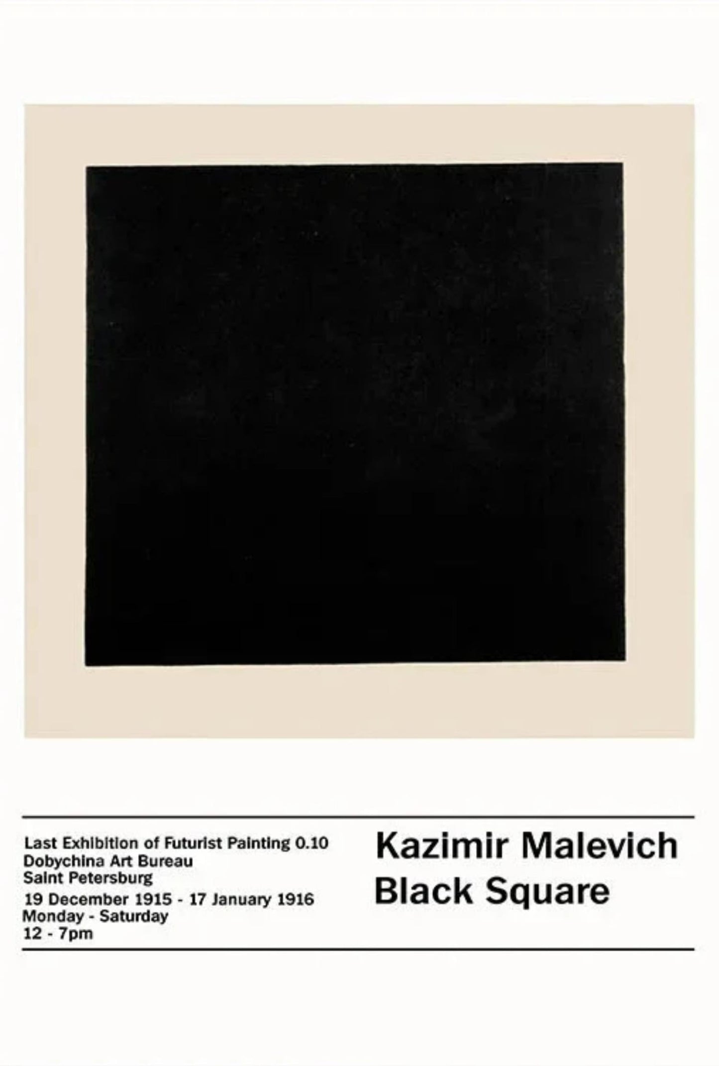 Malevich Zwart Vierkant | Minimalistische Abstract