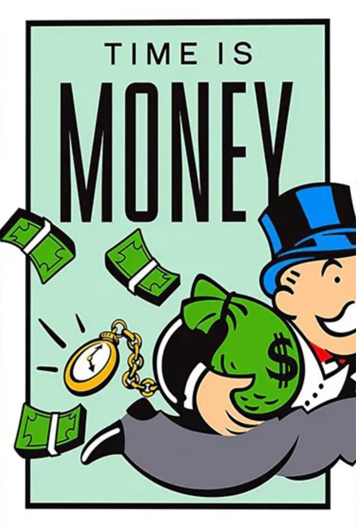 Monopoly | Zeit ist Geld Design | Farbenfrohe Kunst