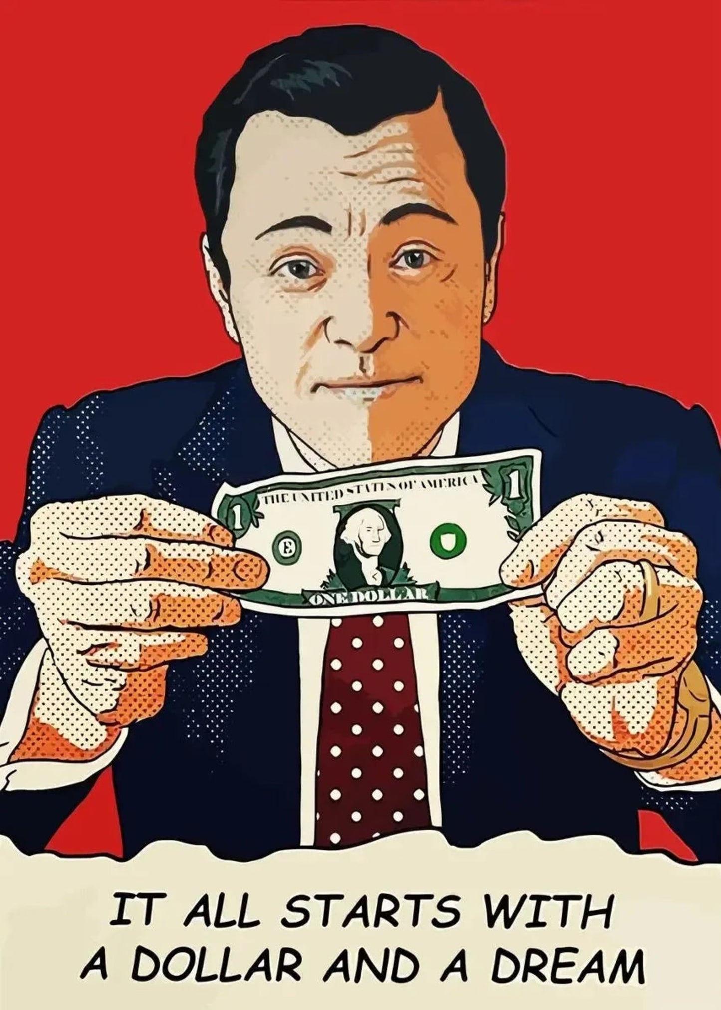 Poster „The Wolf of Wall Street“ | Leinwandbild mit Leonardo DiCaprio | Klassische Filmkunst | Wohnzimmerdekor | Wanddrucke für Zuhause