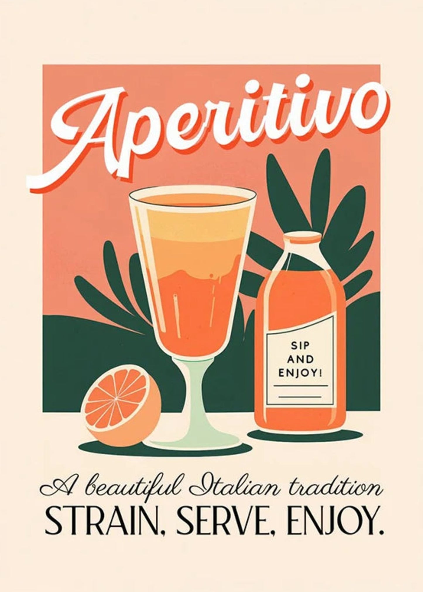 Vintage Aperitivo Bar | Retro Cocktail Illustration