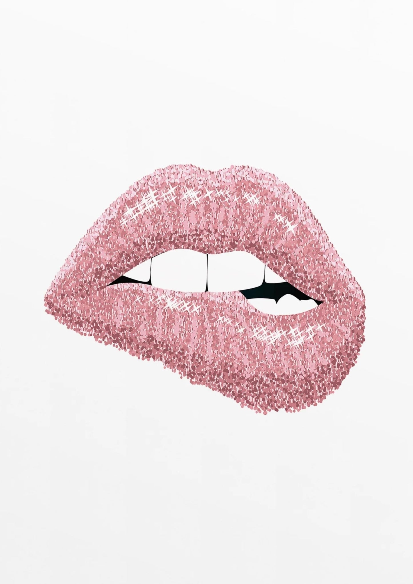 Roze Glanzende Lippen | Glam Moderne Kunst