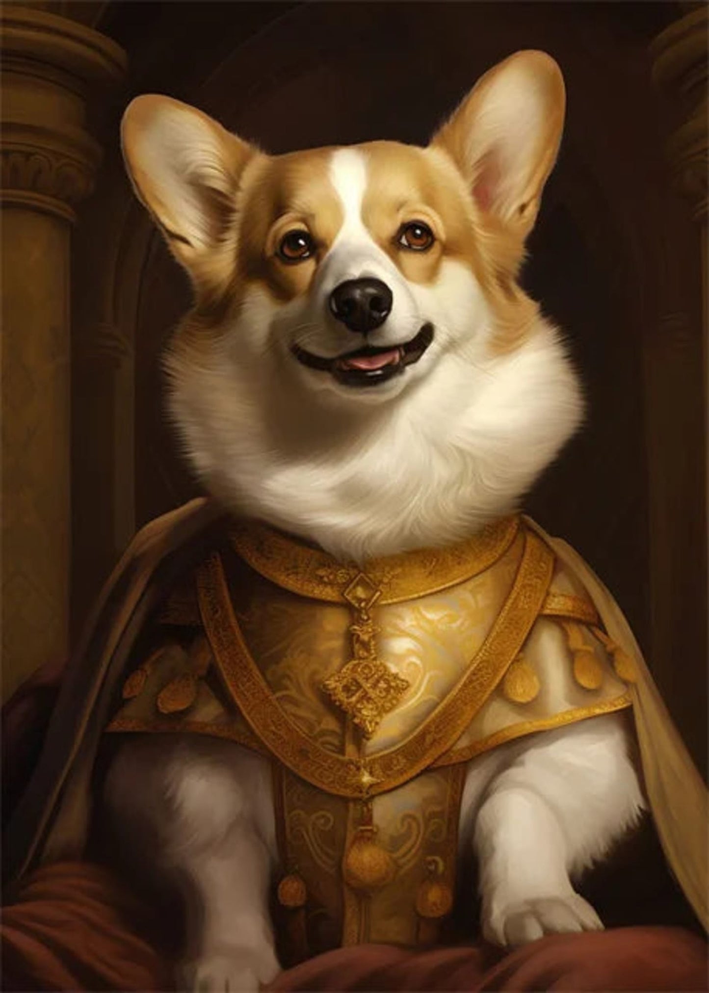 Corgi-Ritter | Das Lächeln des Champions | Fröhlicher Corgi in Rüstung