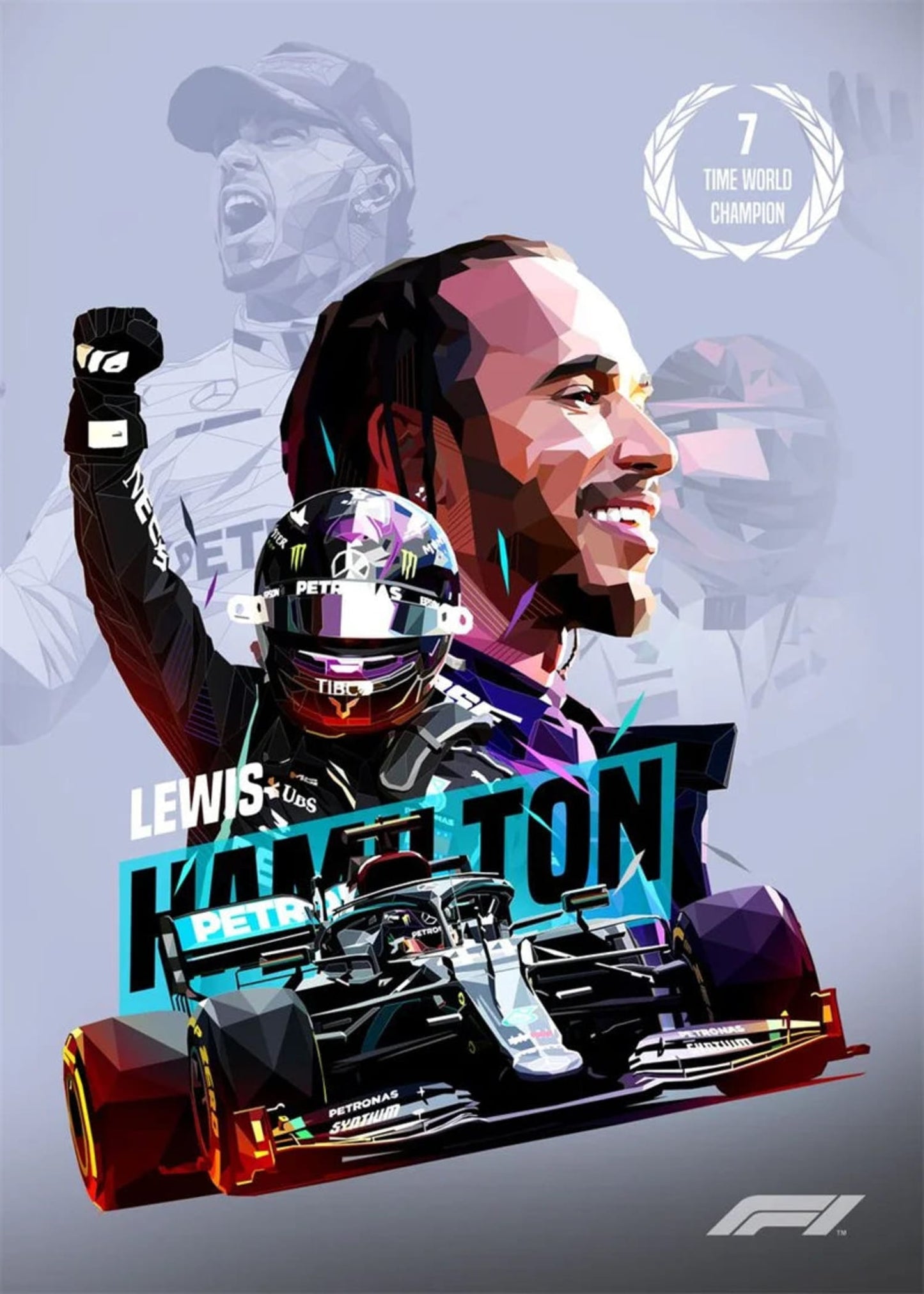 Lewis Hamilton F1 | 7-Times Kampioen Helm Kunst