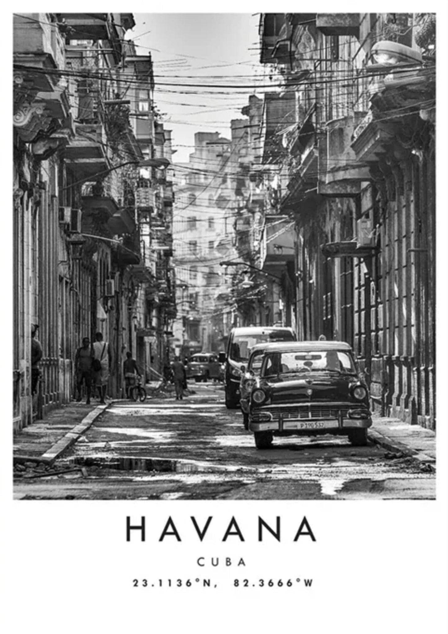 Spaziergang durch Alt-Havanna | Straßen Kubas | Historische Kunst | Vintage-Poster