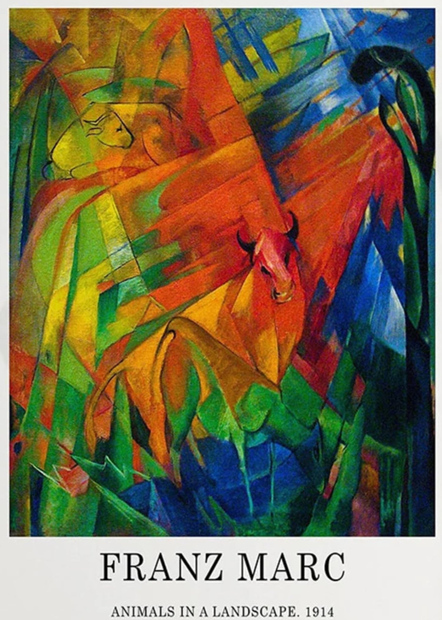 Franz Marc | Tiere in einer Landschaft 1914
