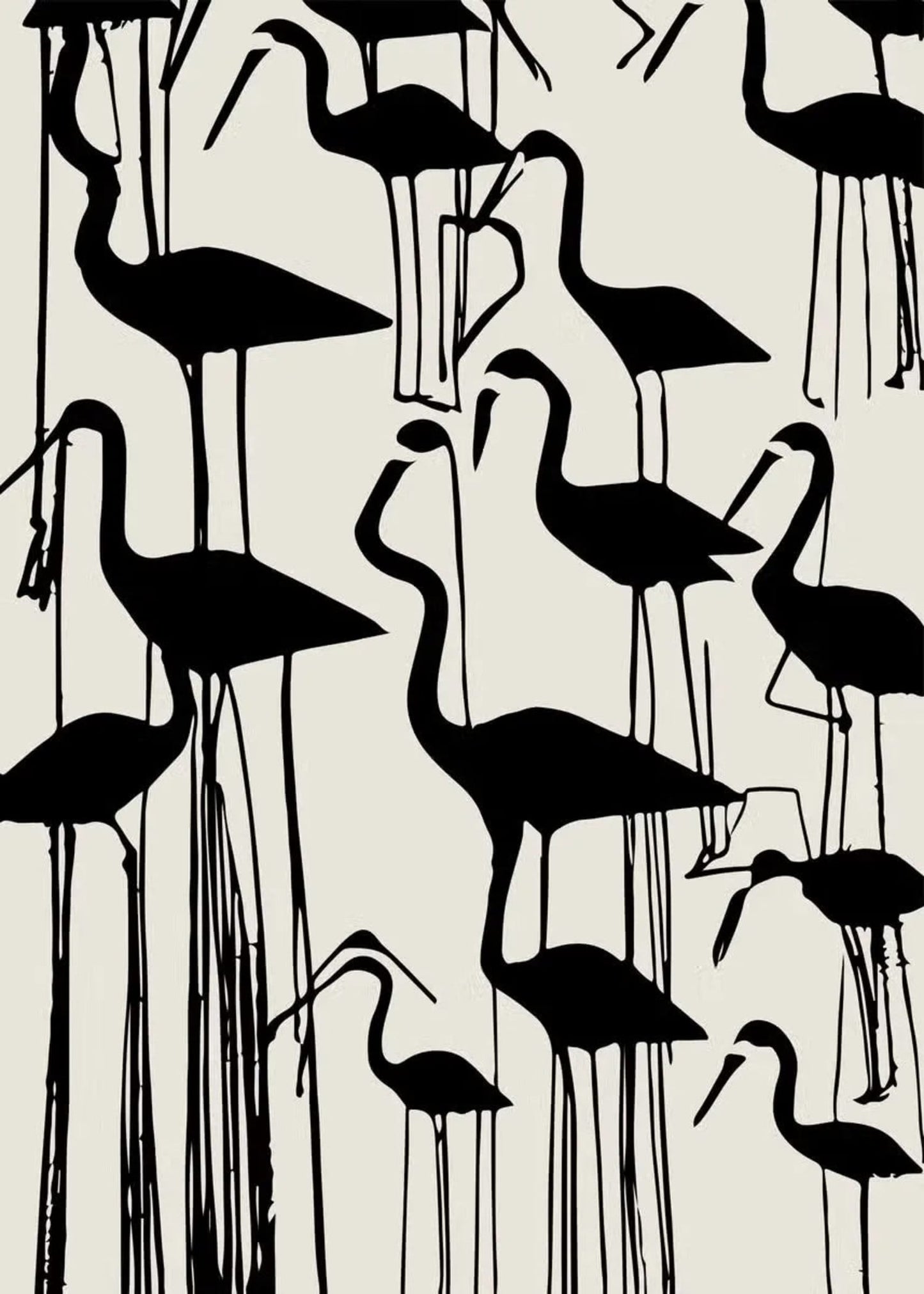 Japanische künstlerische Flamingo-Motive