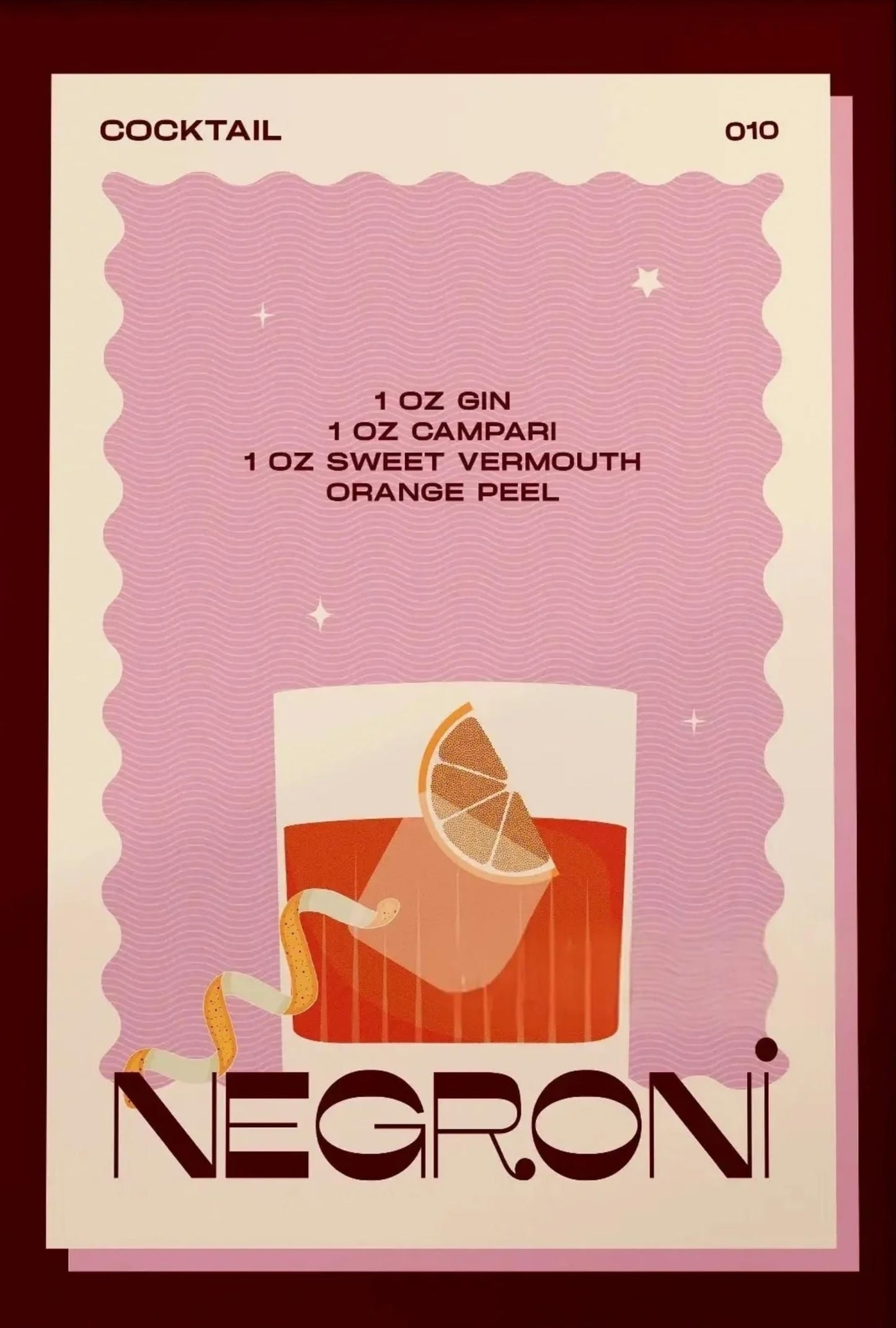 Vintage Negroni | Retro-Bar-Kunst