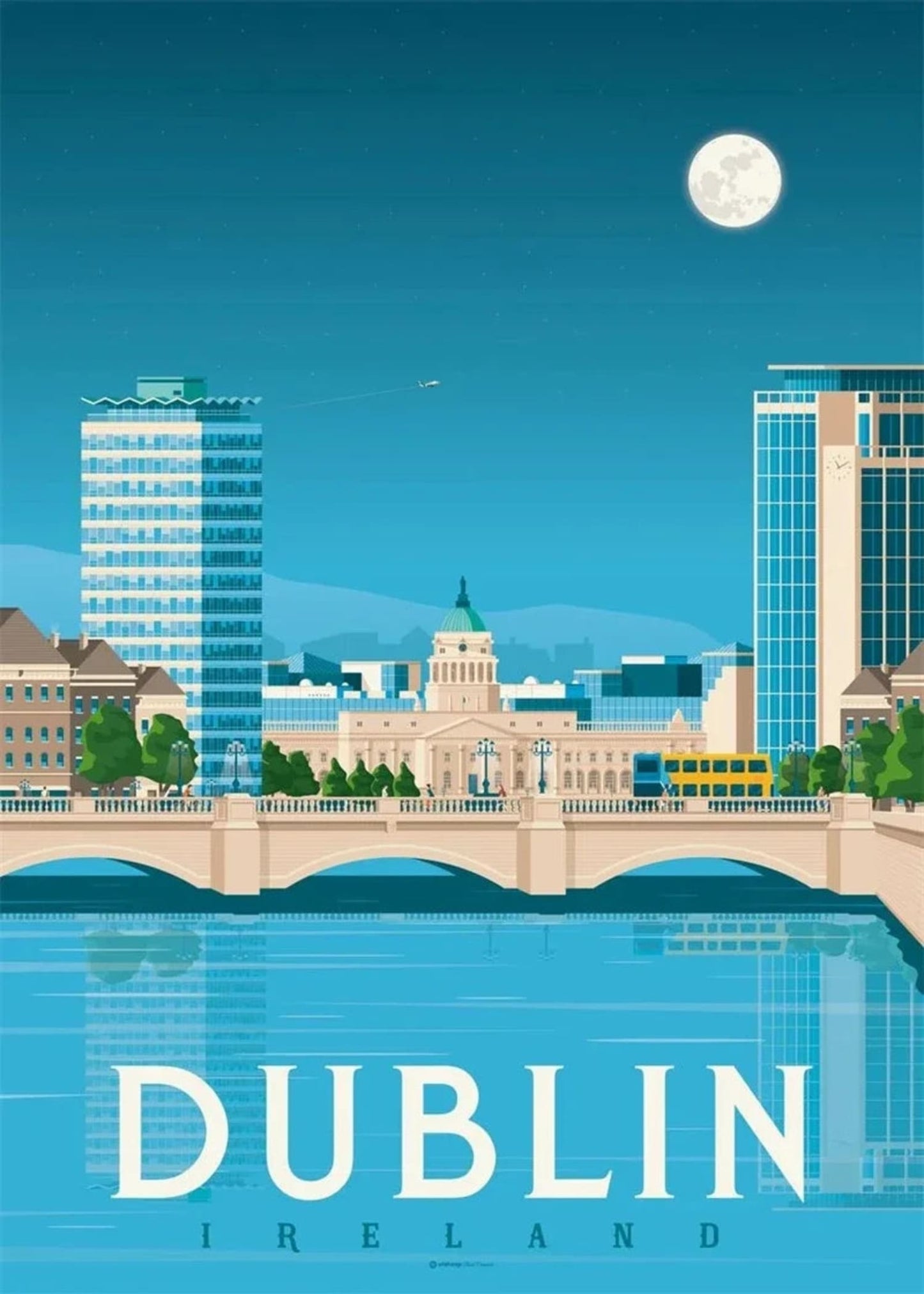Poster | Iconic Destinations | Scenic Dublin Ireland | Cityscape Artwork | Home Decor