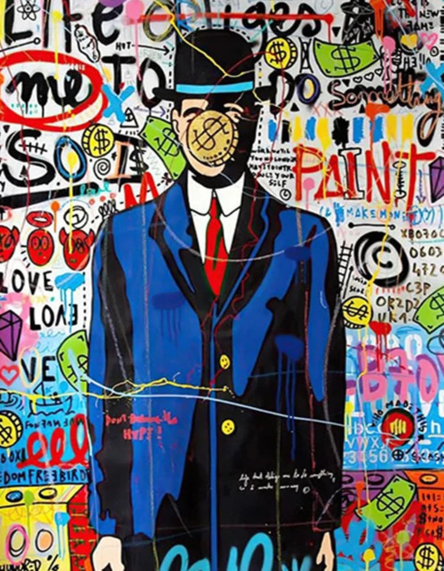 Abstraktes Porträtposter der Königin von England | Street-Pop-Graffiti-Wandkunst | Leinwanddruck für Wohnzimmerdekoration