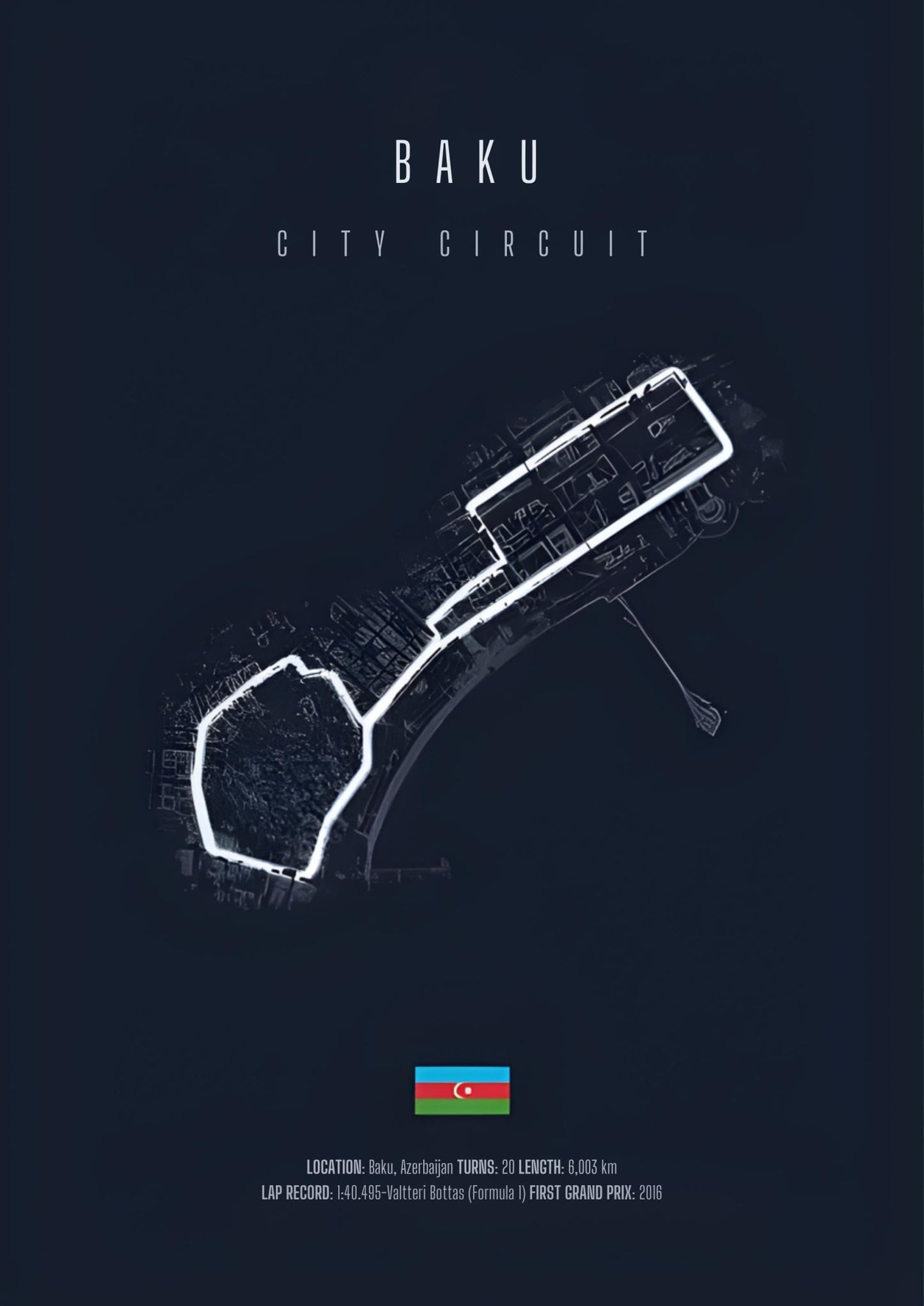 Baku F1-Rennstrecke | Streckenlayout