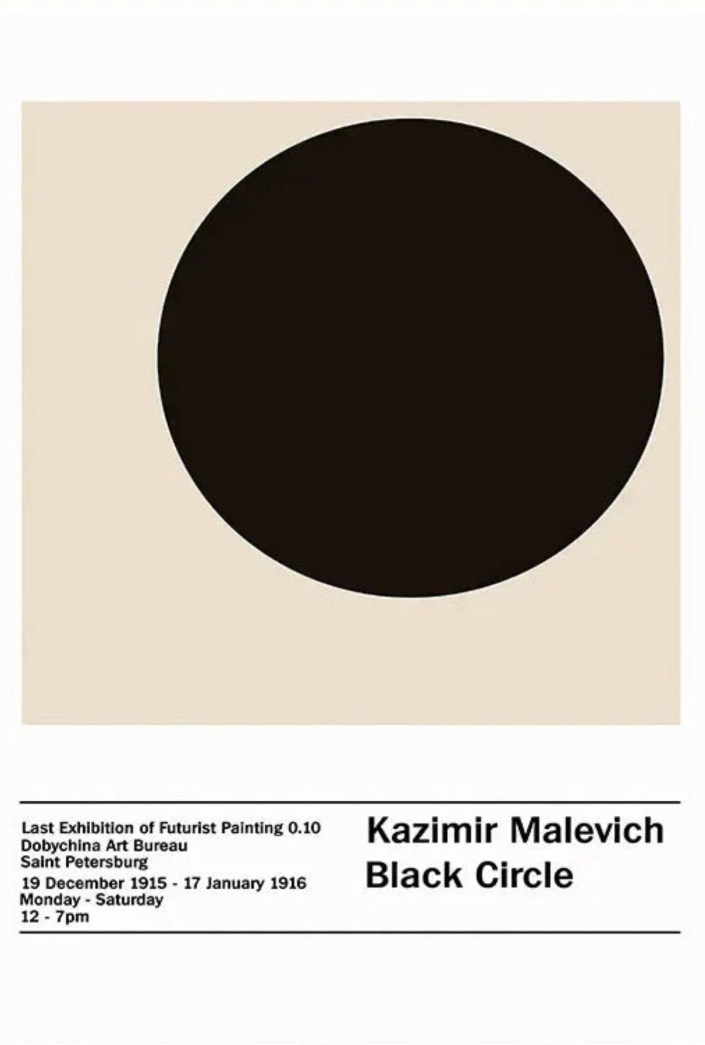 Kazimir Malevich | Zwarte Cirkel | Abstracte Minimalistische Kunst