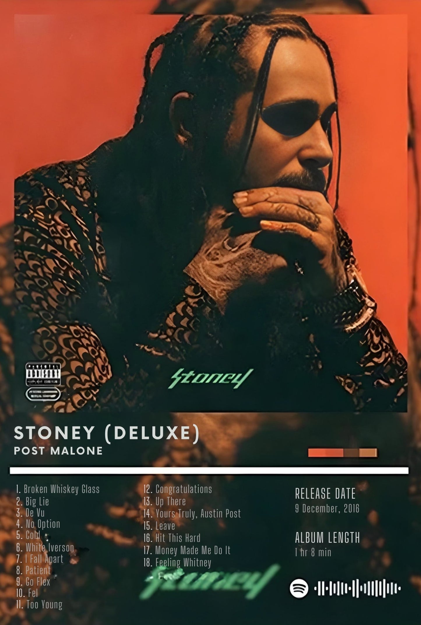 Post Malone | Stoney Deluxe Albumcover | Hip-Hop-Dekor