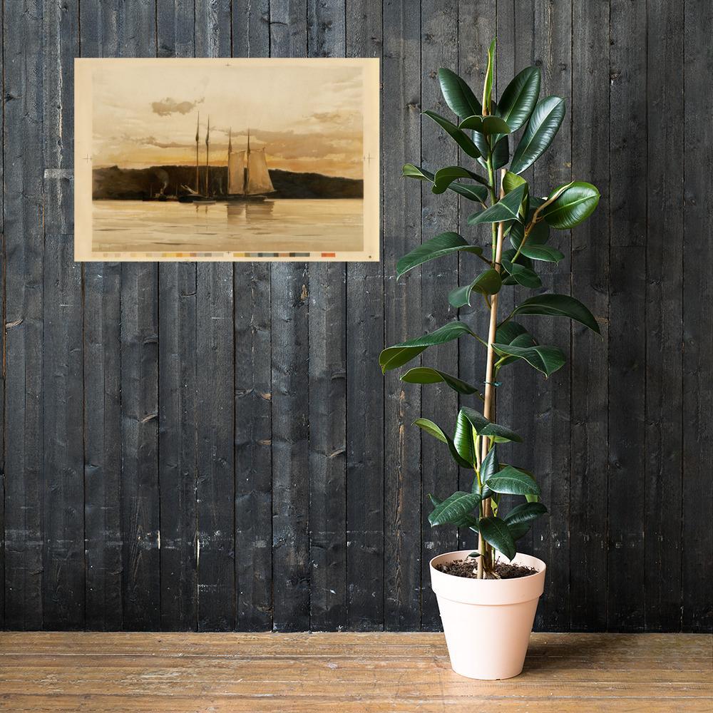 Schiffe im Sonnenuntergang - Poster