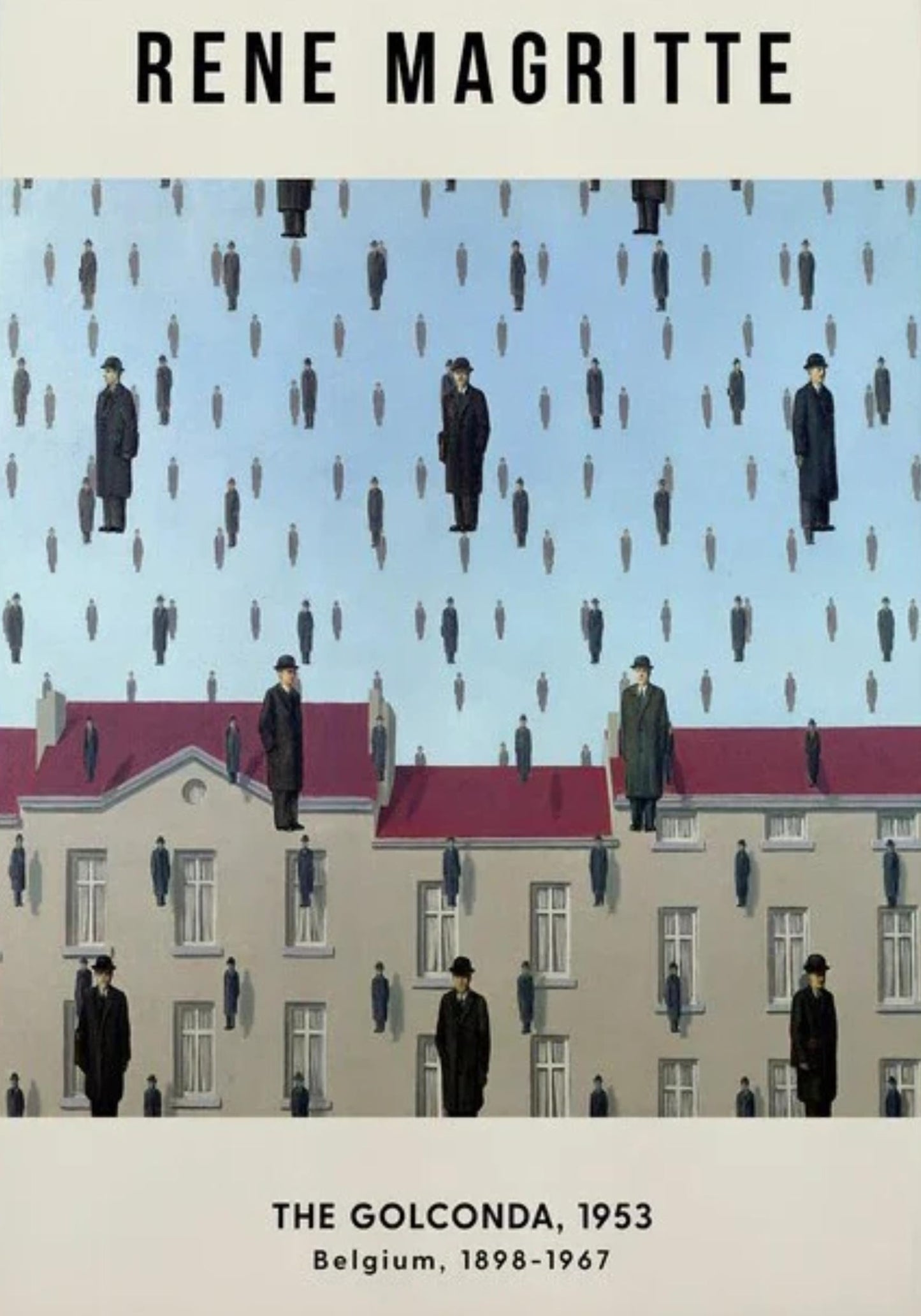 René Magritte | Die Golconda 1953 | Surrealistische Kunst