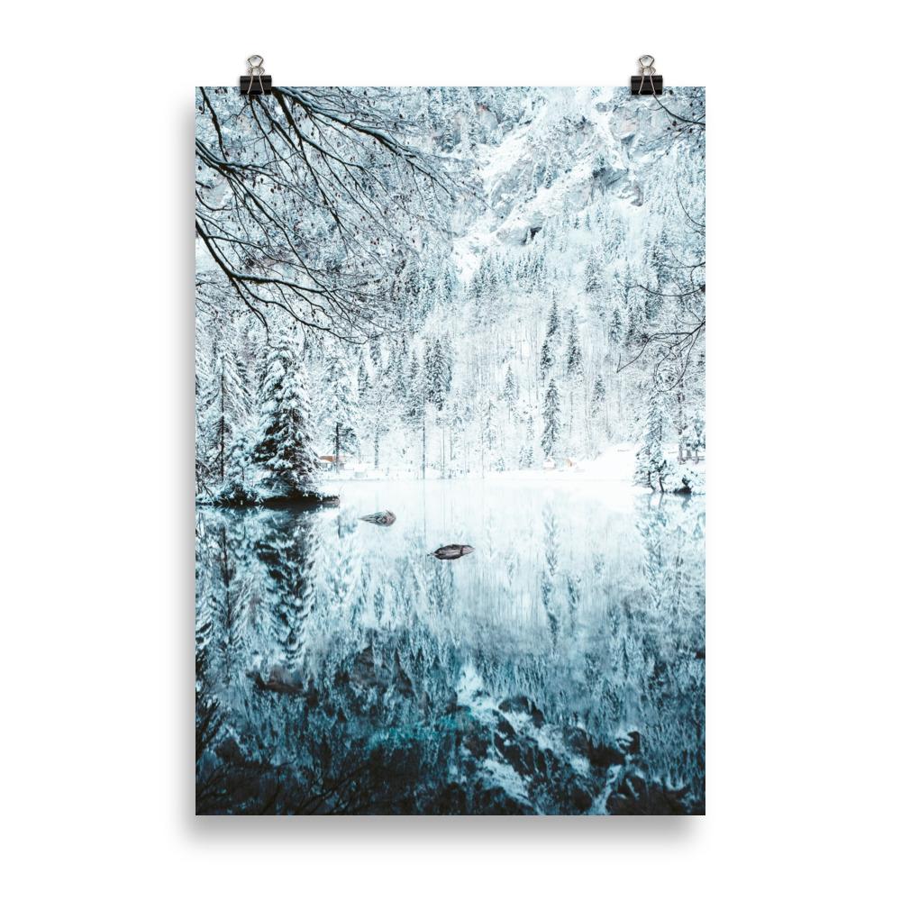 Winter Landscape Poster | Ice Lake | Home Decor Artwork | Scenic Lake View | Wall Art