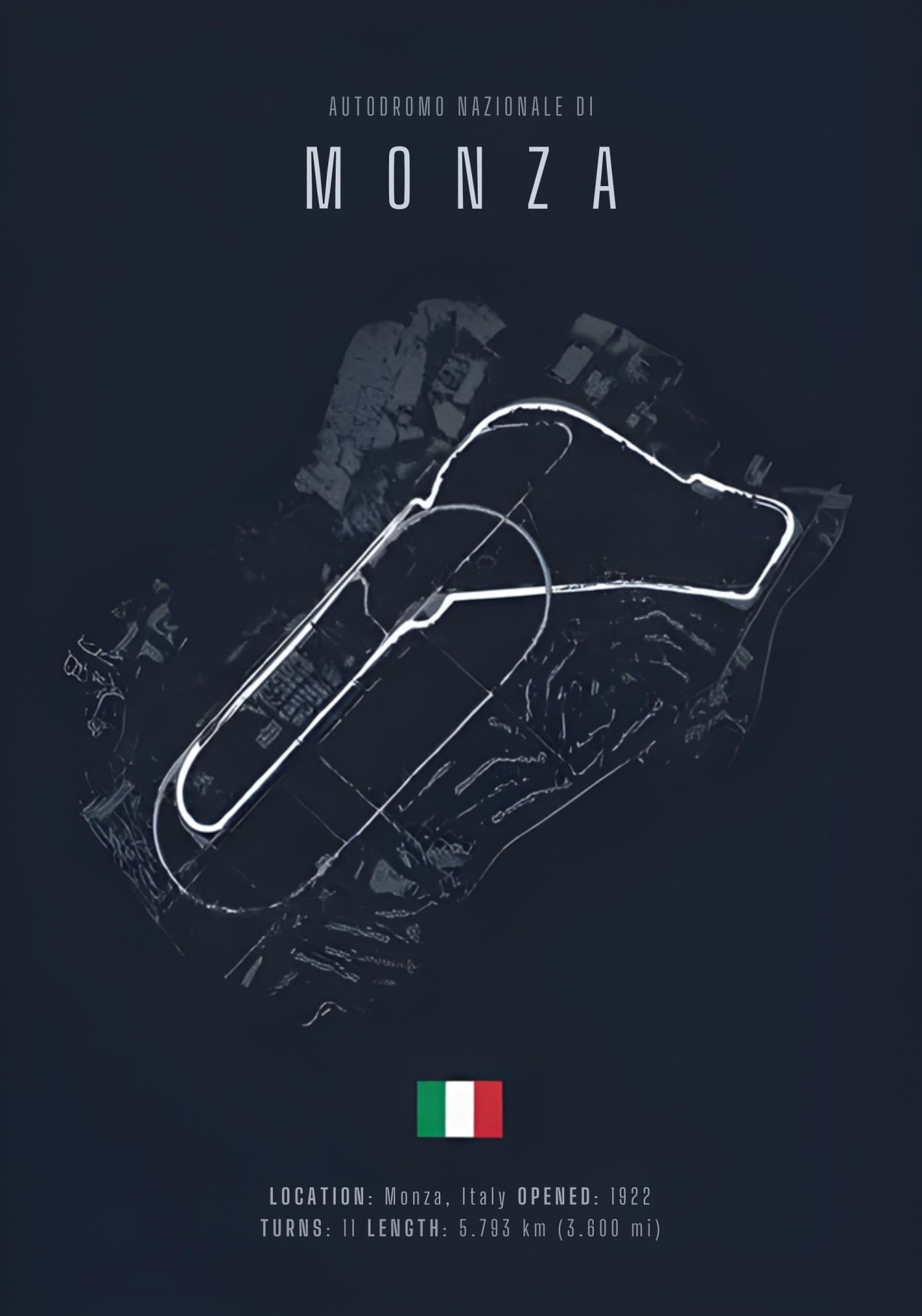 Streckenlayout der Formel 1 Monza | Rennstrecke