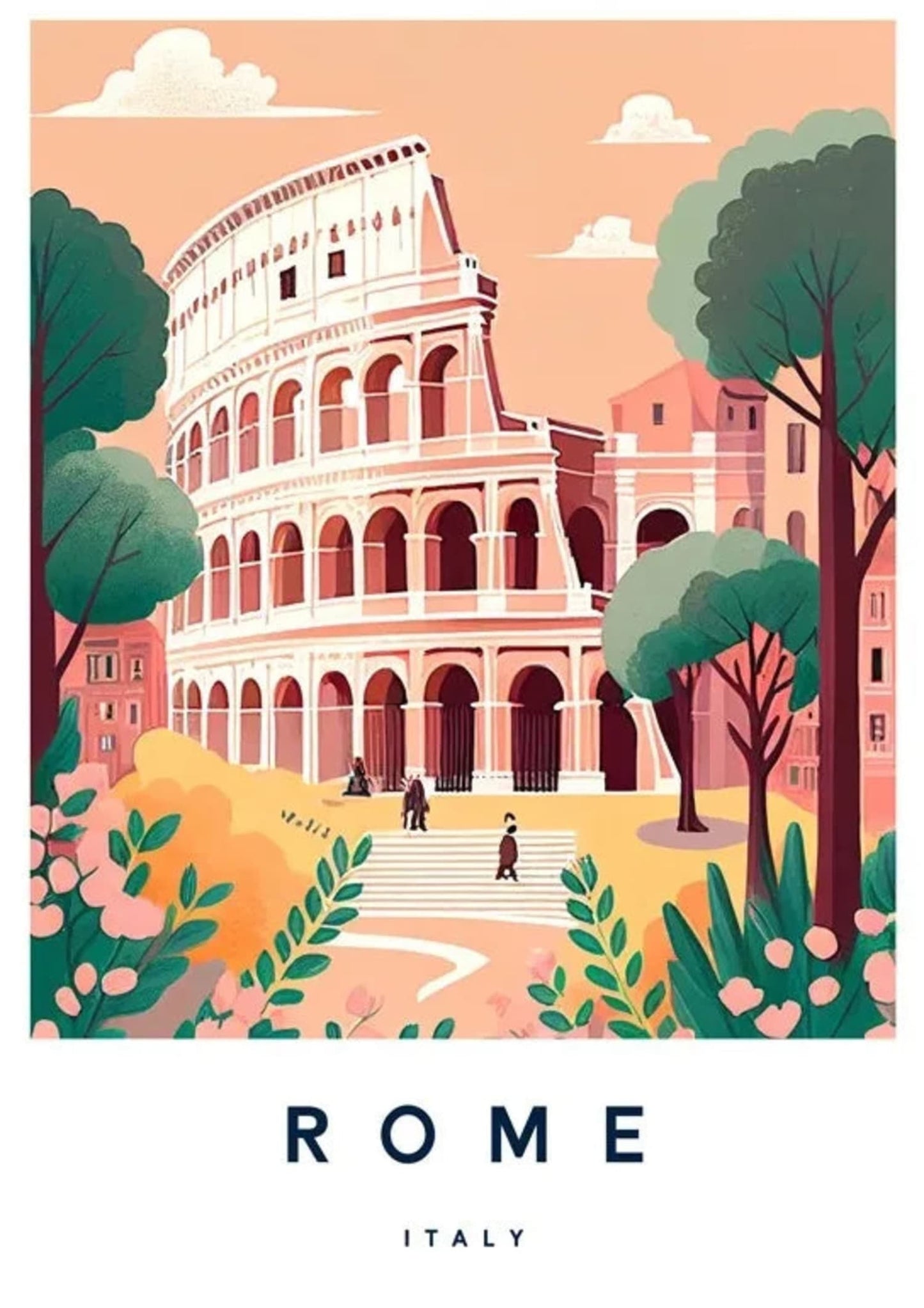 Rome Stadsgezicht | Italiaanse Landmark Kunst