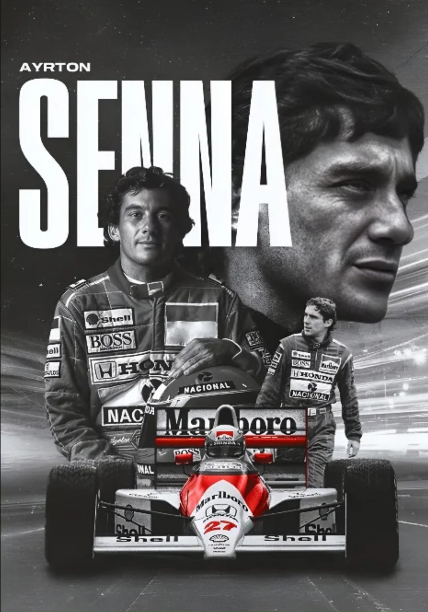 Ayrton Senna F1-Rennfahrer-Poster | Heimdekor-Wandkunst für Wohnzimmer, Schlafzimmer, Bar, Café