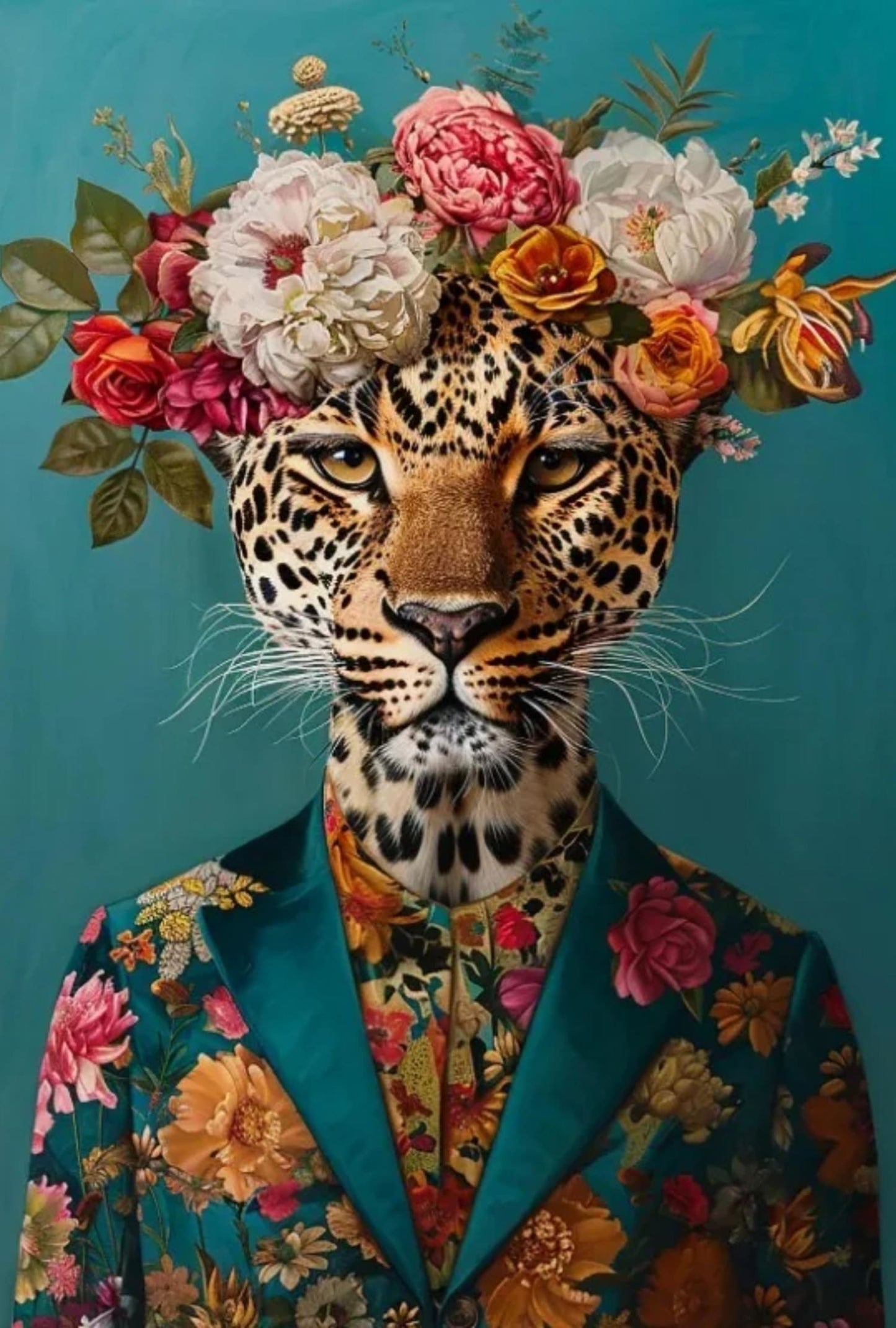 Jungle Koninklijkheid | Elegante Feline met Parels