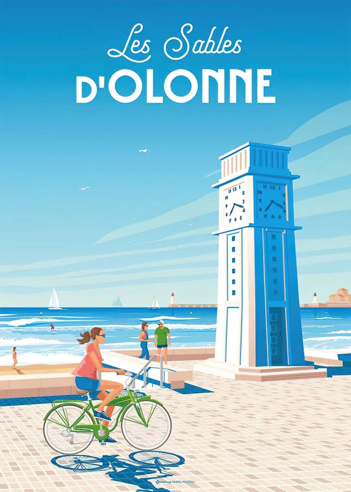 Clock Tower Poster | Les Sables d'Olonne | Coastal Charm & Timeless Seaside Adventures | Nautical Wall Art Decor