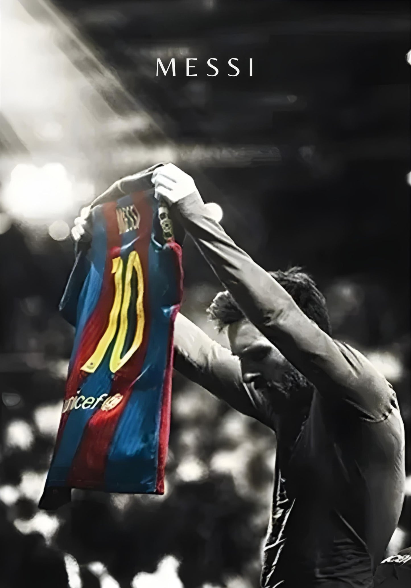 Schwarz-Weiß-Jubel von Lionel Messi