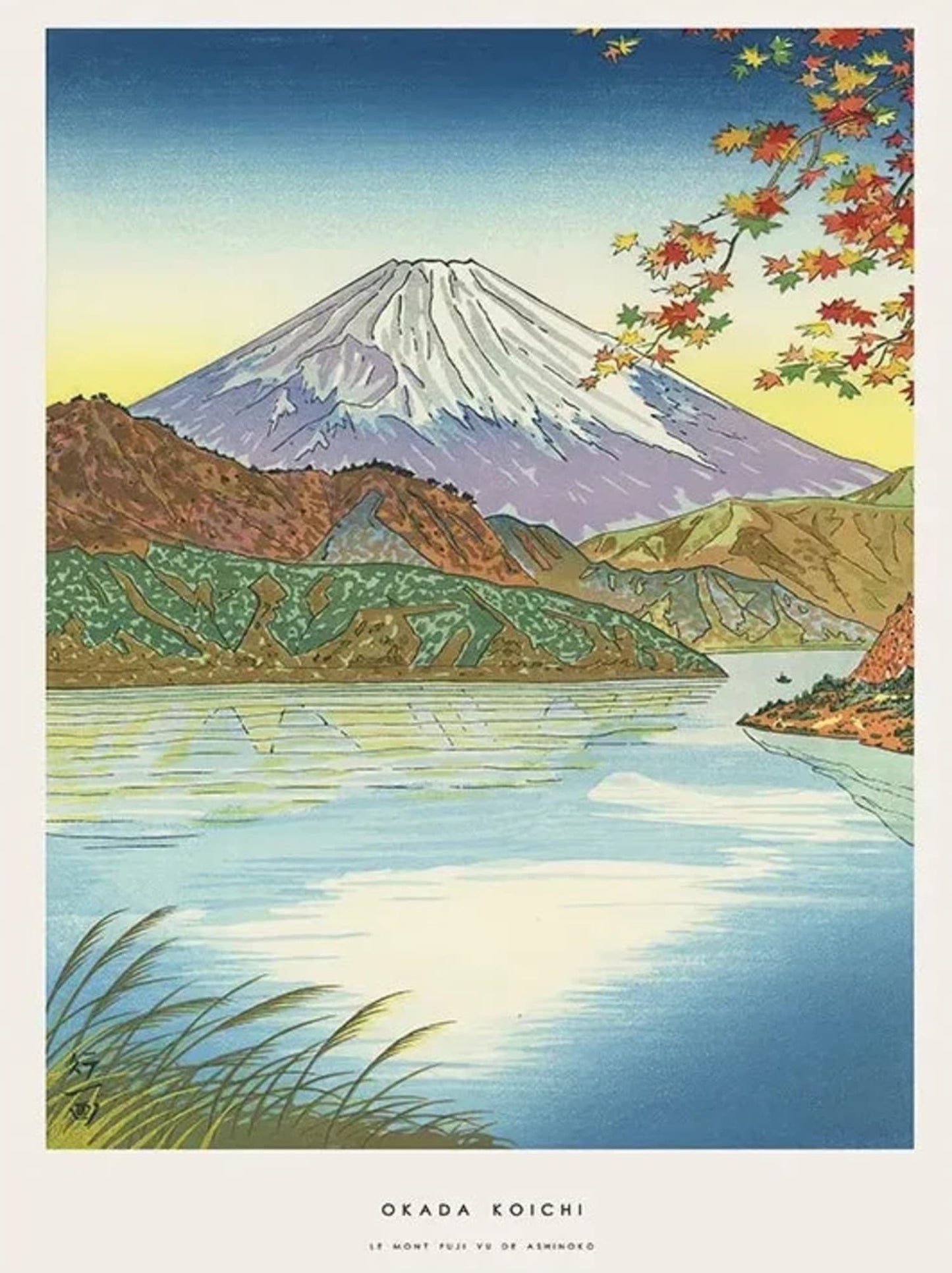 Koichi Okada | Poster | Mount Fuji from Akinoho | Ukiyo-e Style Japanese Art Decor