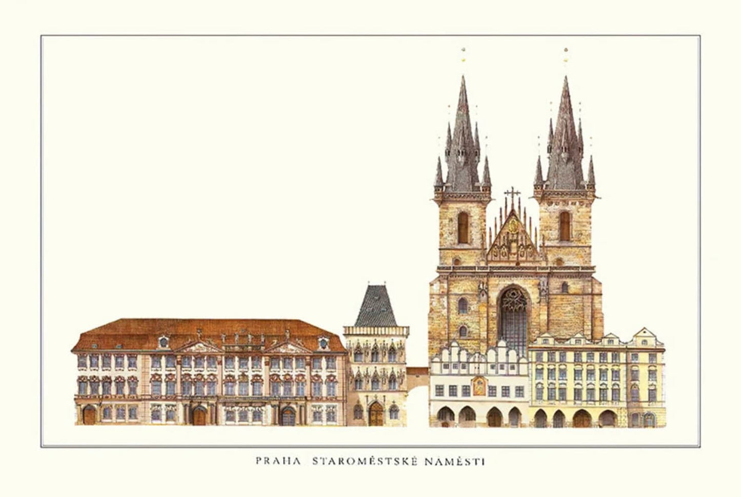 Altes Rathaus | Prag | Tschechische Republik | Gotik- und Renaissance-Architektur | Böhmische Architekturjuwelen | Europäische Städteposter
