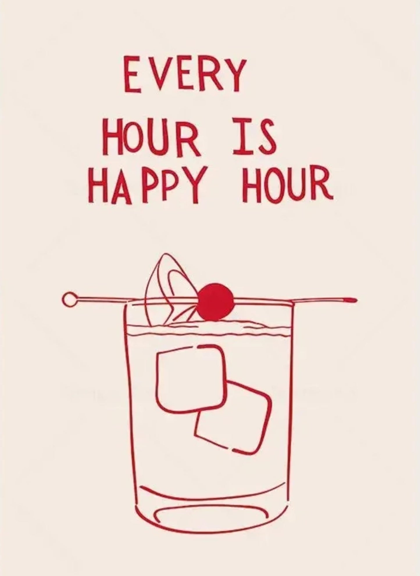 Minimalistische Kunst | Elk Uur Is Happy Hour