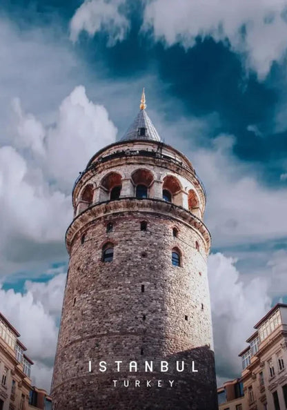Poster Galataturm | Architekturkunst | Skyline von Istanbul | Historisches Konstantinopel | Wahrzeichen der Türkei | Dekorative Wandkunst | Wohndekor
