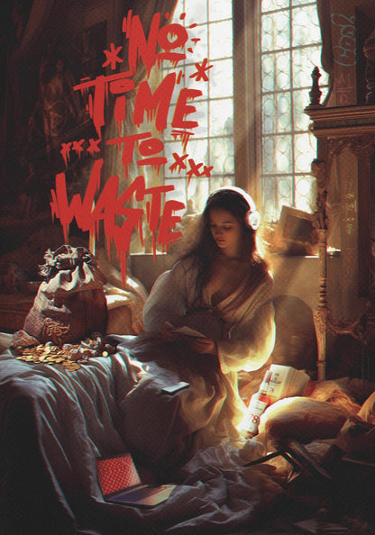 No Time To Waste | Motivational Wall Poster | Inspirational Art Print for Home & Office Decor | Eco-friendly Design