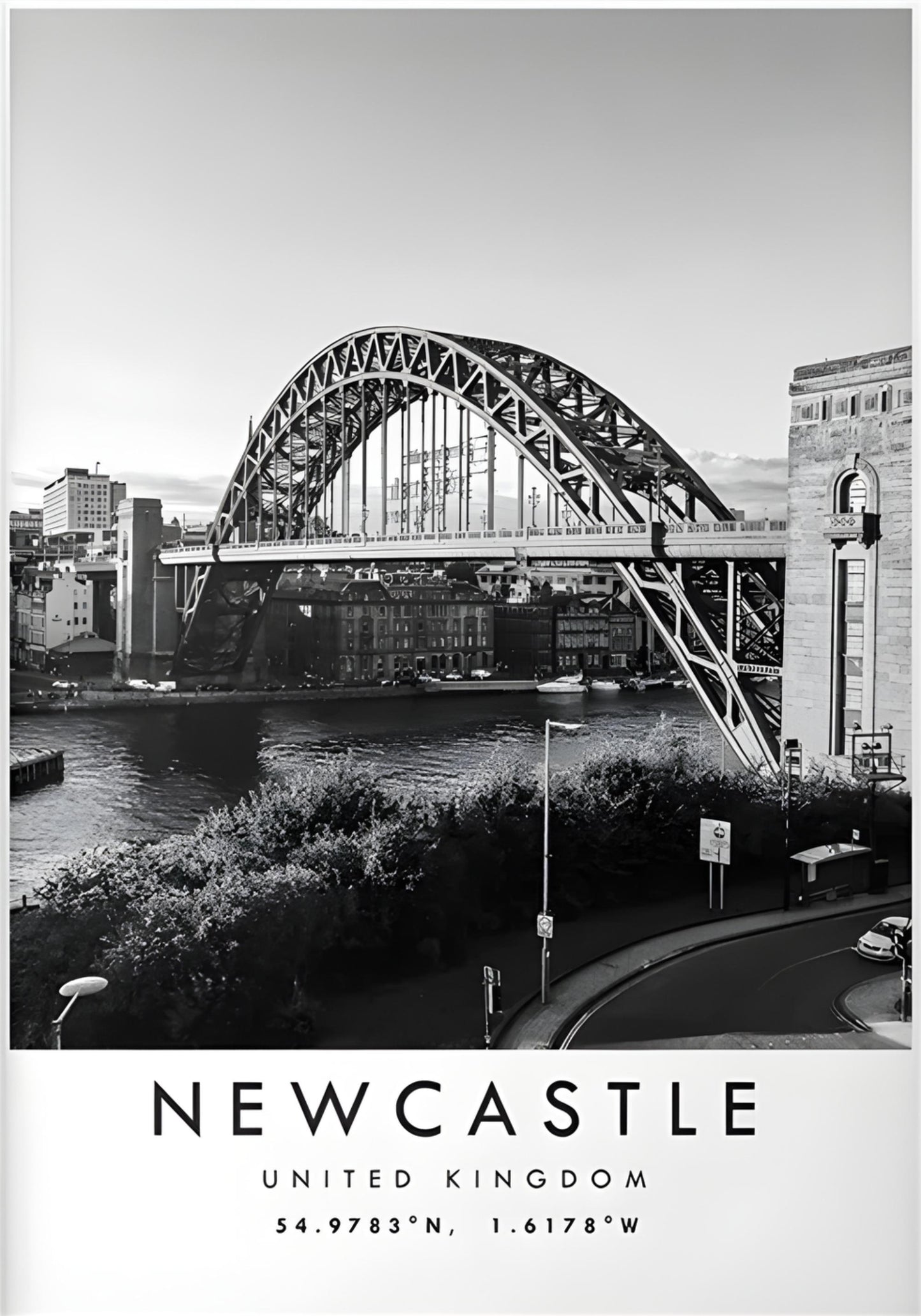 Tyne Bridge Poster | Ikonisches Wahrzeichen von Newcastle | Wandkunst des Vereinigten Königreichs | Wohndekoration