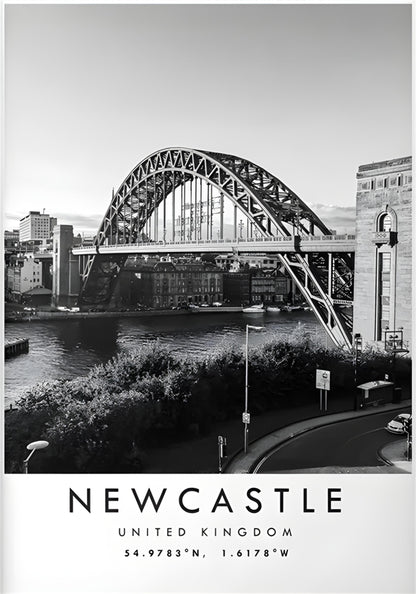 Tyne Bridge Poster | Ikonisches Wahrzeichen von Newcastle | Wandkunst des Vereinigten Königreichs | Wohndekoration