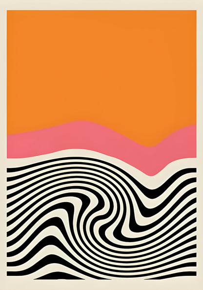 Verschmelzende Horizonte | Lebendiger abstrakter Sonnenuntergang | Moderne Kunst