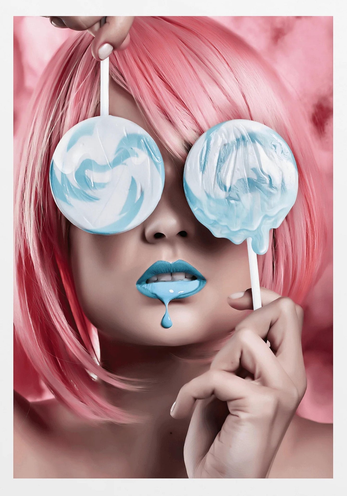 Lollipop-Frau | Lebendige visuelle Kunst