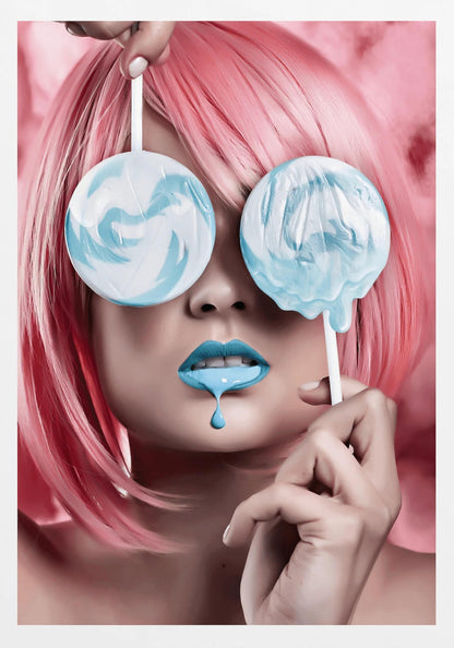 Lollipop-Frau | Lebendige visuelle Kunst