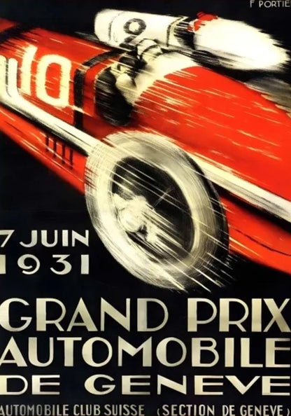 Legendary Motorsports | Grand Prix Poster | Geneve Racing Art | Vintage Motorsport Wall Decor | Home Decor | Auto Racing Enthusiasts