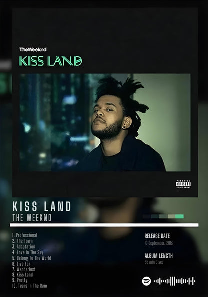 Kiss Land | Albumcover von The Weeknd | Hip-Hop-Dekoration