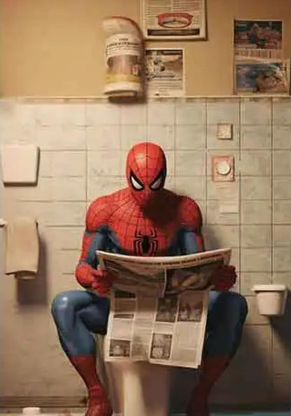 Marvel Superhero | Funny Spiderman Bathroom Art