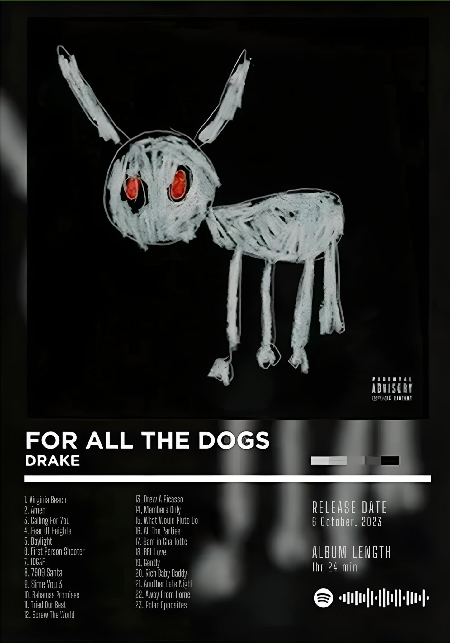Drake | For All The Dogs | Legendäres Rap-Albumcover