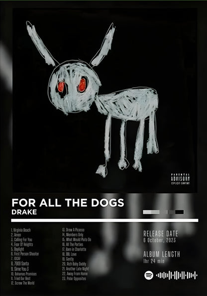 Drake | For All The Dogs | Legendäres Rap-Albumcover