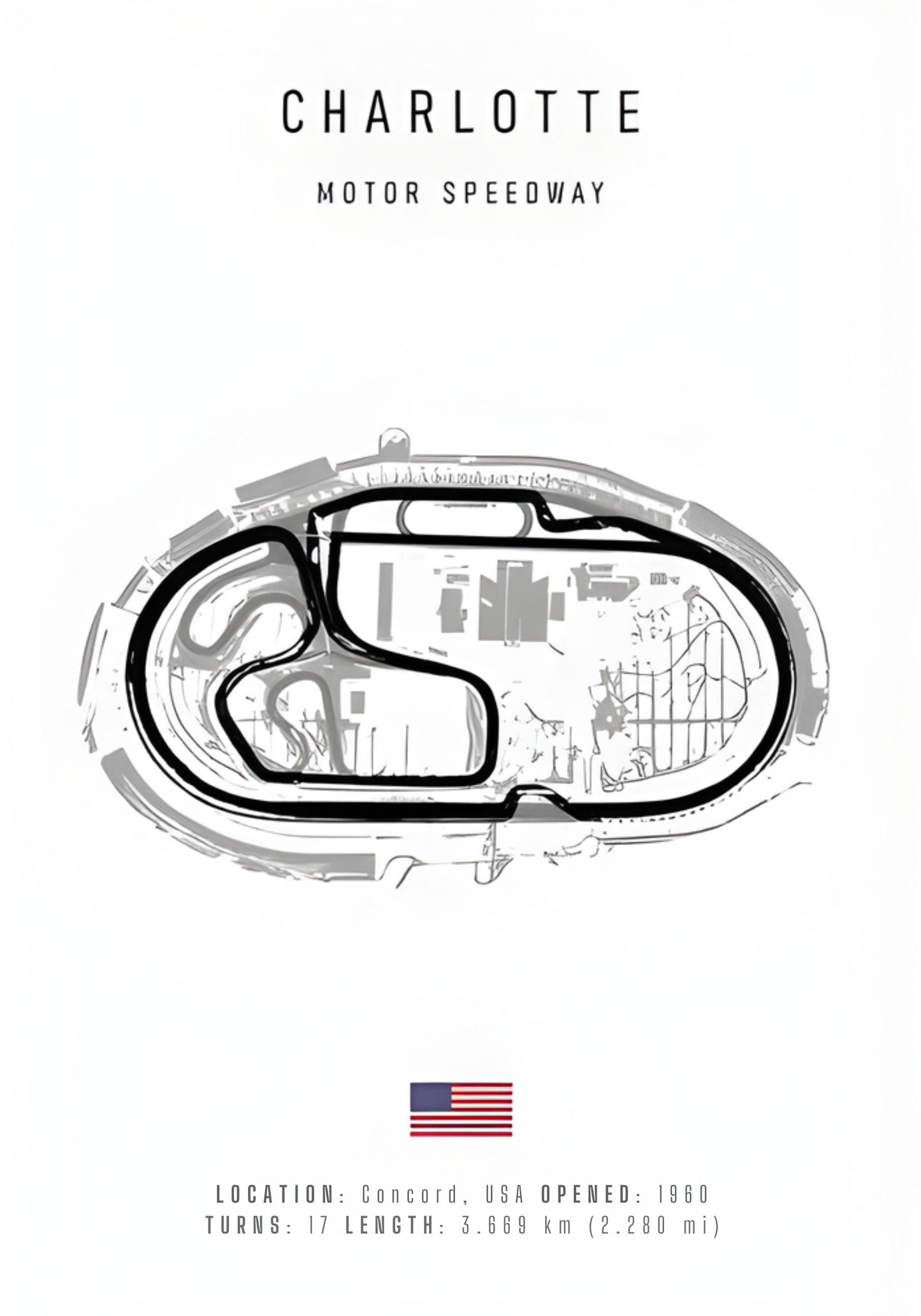 Charlotte | Formula 1 Track Layout | Racing Circuit Poster | Motorsport Wall Art | Home Decor
