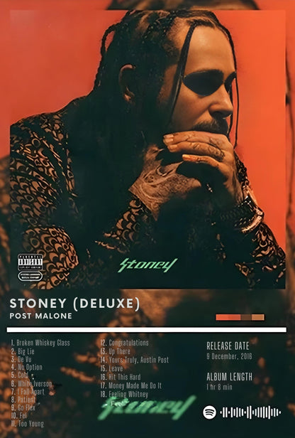 Post Malone | Stoney Deluxe Album Cover | Iconic Rap Art