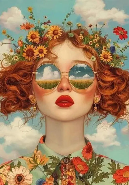 Floral Girl | Sunset Meadow | Floral Crown Reflection
