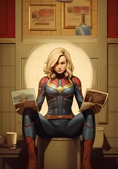 Marvel-Superhelden-Poster | Spiderman-Comic-Leinwand | Lustige Toiletten-Zeitungskunst | Cartoon-Badezimmerdekor | Pop-Wandkunstwerk
