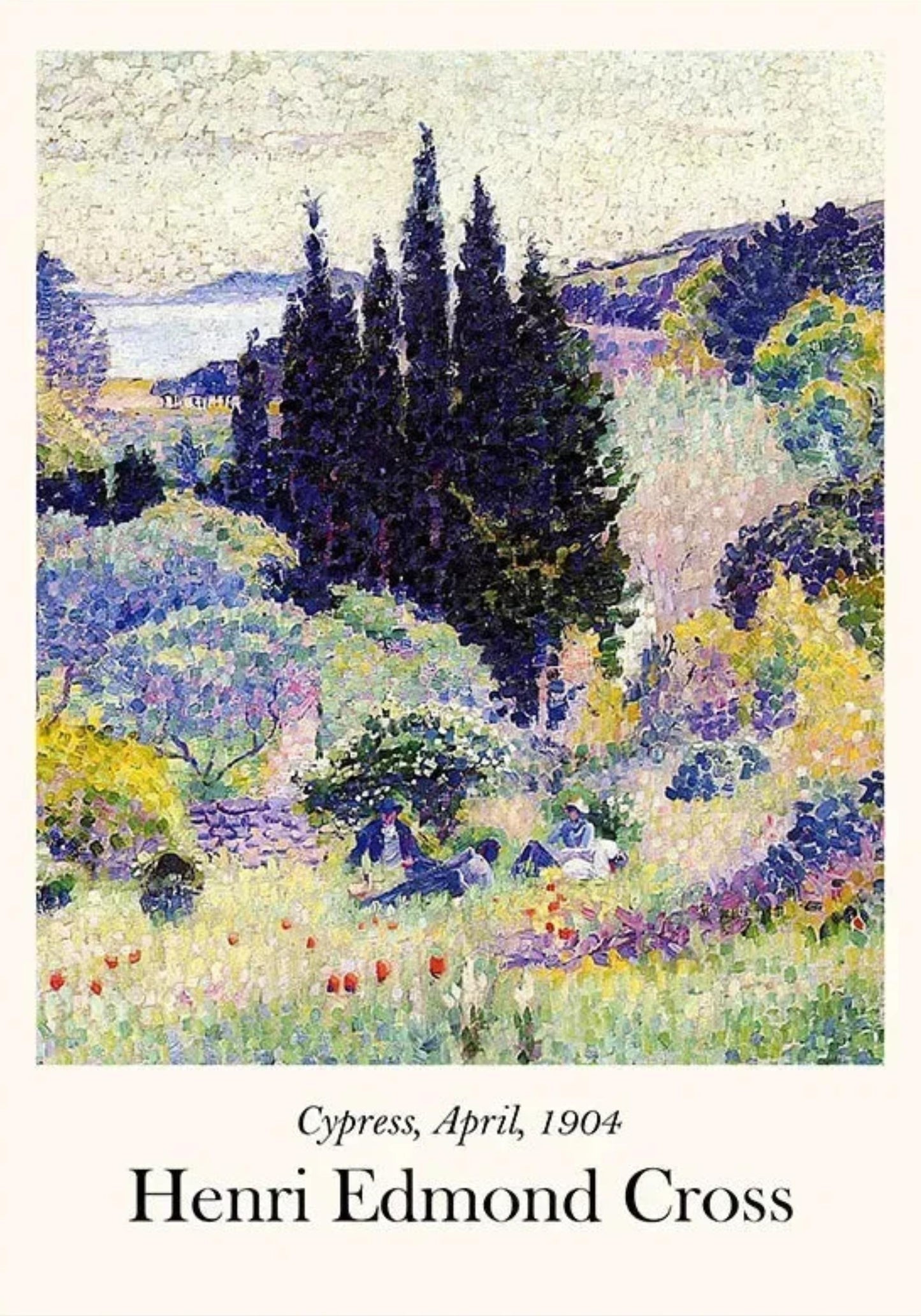 Henri Edmond Cross | Zypressenlandschaft | Impressionistische Kunst