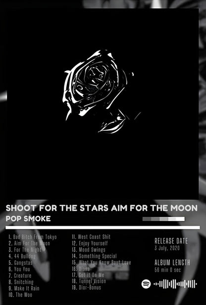 Pop Smoke | Shoot for the Stars Aim for the Moon | Iconic Rap Album Art