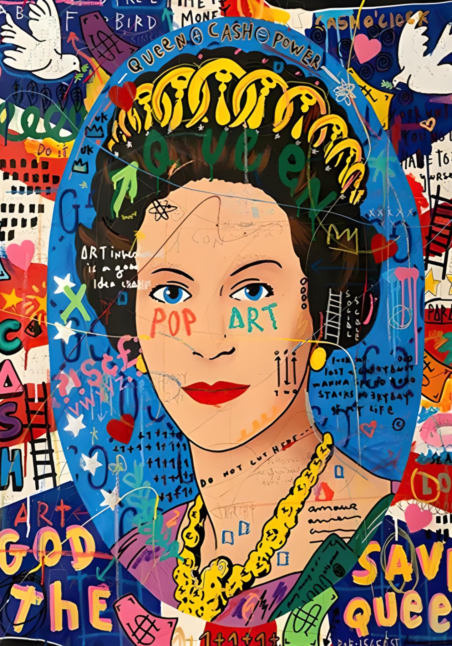 Queen of England | Abstract Graffiti Pop Art